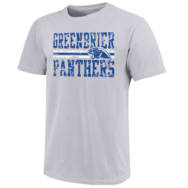 Greenbrier Panthers Distress Overlay Unisex Cotton T-Shirt