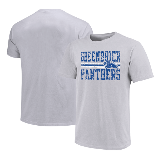 Greenbrier Panthers Distress Overlay Unisex Cotton T-Shirt