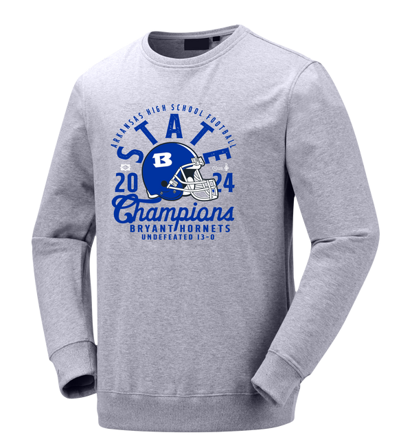 Bryant Hornets 2024 Football Mascot Overlay Champions Crewneck Sweatshirt