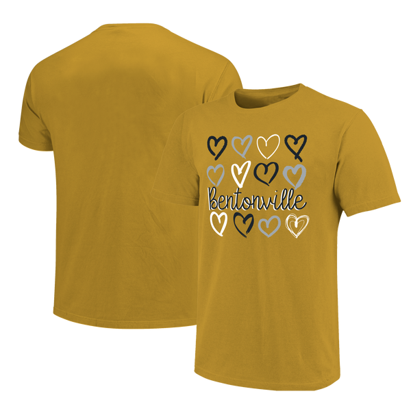 Bentonville Tigers Hearts Unisex Cotton T-Shirt