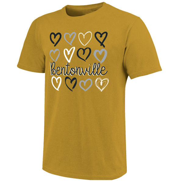 Bentonville Tigers Hearts Unisex Cotton T-Shirt