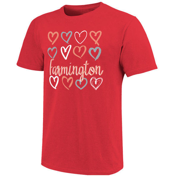 Farmington Cardinals Hearts Unisex Cotton T-Shirt