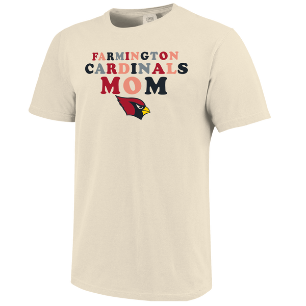 Farmington Cardinals Rainbow Letters Mom Comfort Color T-Shirt