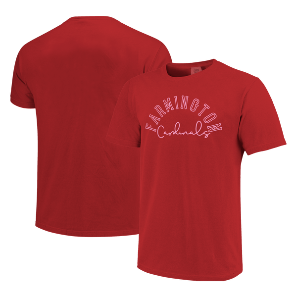 Farmington Cardinals Simple Script Outline Comfort Color T-Shirt