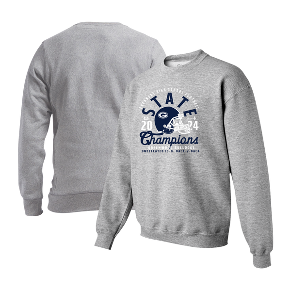 Greenwood Bulldogs 2024 Football Mascot Overlay Champions Youth Crewneck Sweatshirt