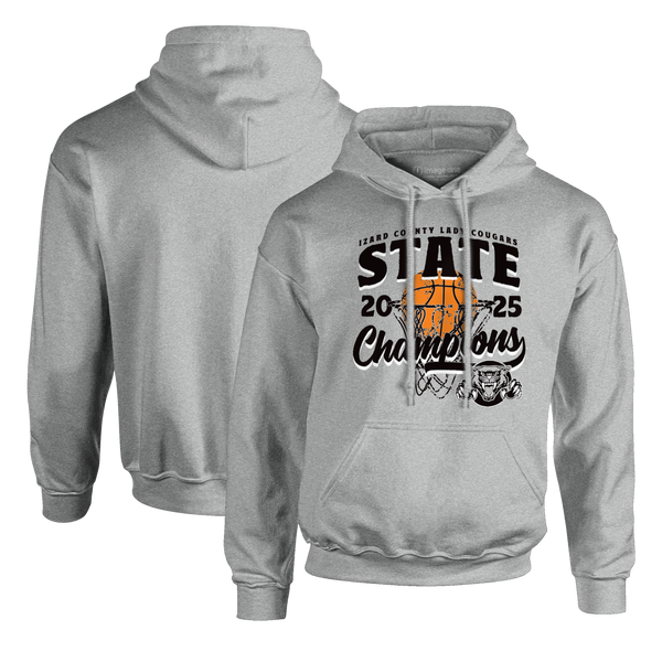 Izard County Cougars 2025 Girls Basketball Champions Hooded Sweatshirt