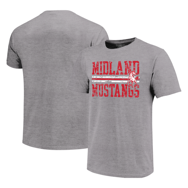 Midland Mustangs Distress Overlay Unisex Cotton T-Shirt