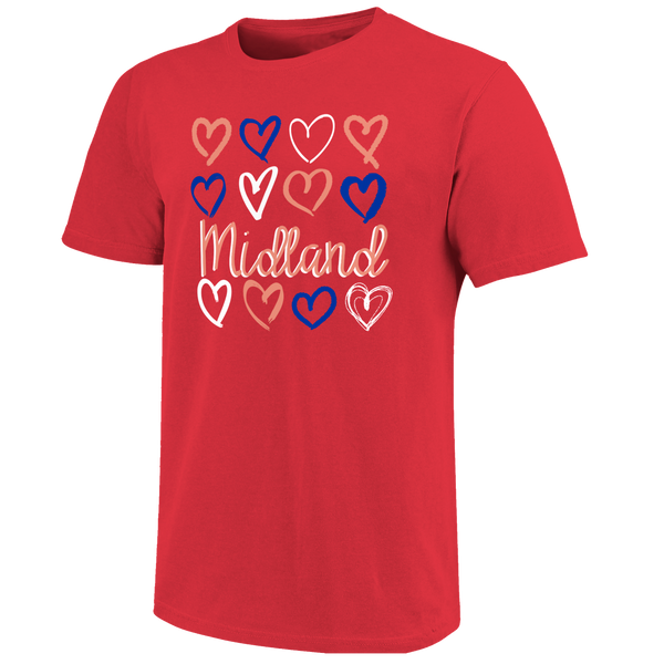 Midland Mustangs Hearts Unisex Cotton T-Shirt