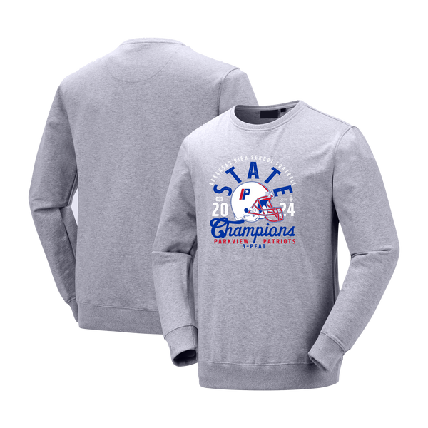 Parkview Patriots 2024 Football Mascot Overlay Champions Crewneck Sweatshirt