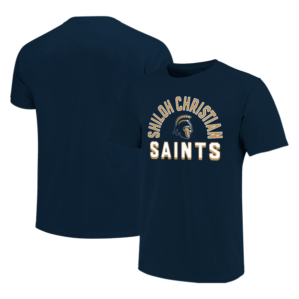 Shiloh Christian Saints Arch Mascot Logo Unisex Cotton T-Shirt