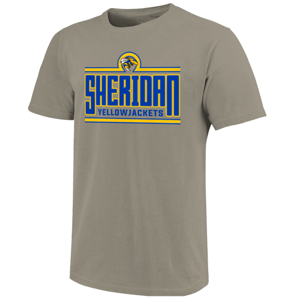 Sheridan Yellowjackets Tall Letter Bars Short Sleeve T-Shirt