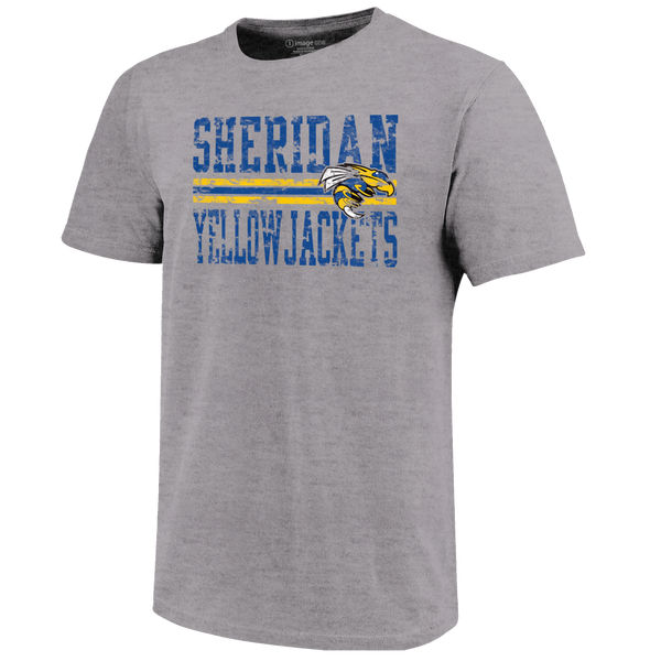 Sheridan Yellowjackets Distress Overlay Short Sleeve T-Shirt