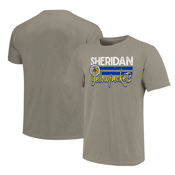 Sheridan Yellowjackets Distressed Lines Short Sleeve T-Shirt