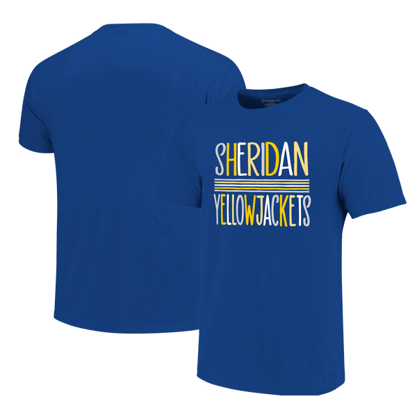 Sheridan Yellowjackets Color Sketch Letters Short Sleeve T-Shirt